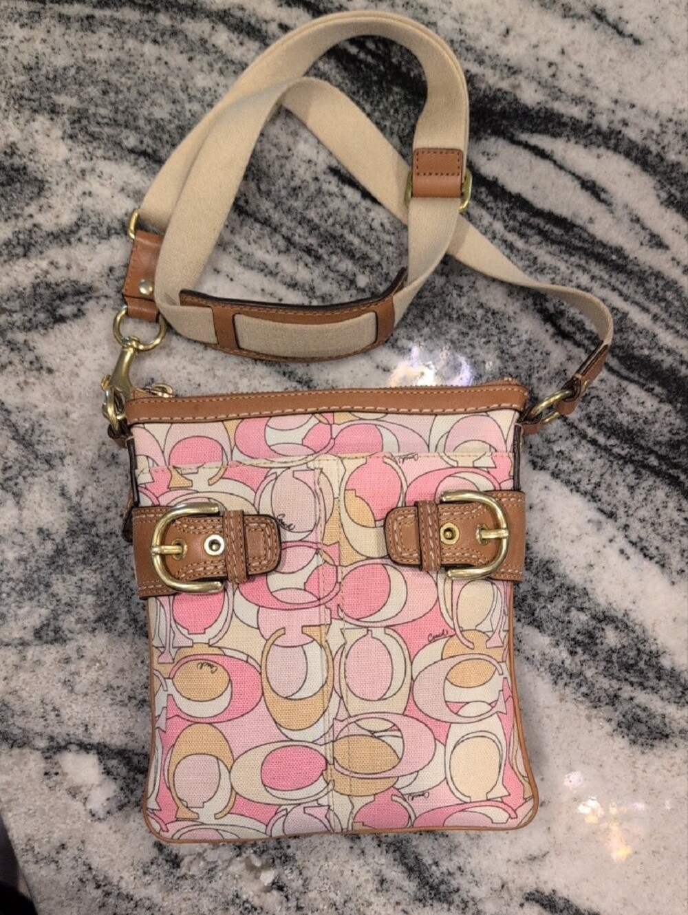 Coach Soho Pastel Signature Optic Print Swingback Crossbody Bag - Picture 15 of 15